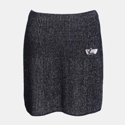 Pre-owned Louis Vuitton Knitted Skirt With Embroidery S In Black