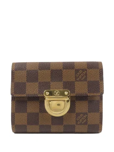 Pre-owned Louis Vuitton Koala Damier Portefeuille Wallet In Brown