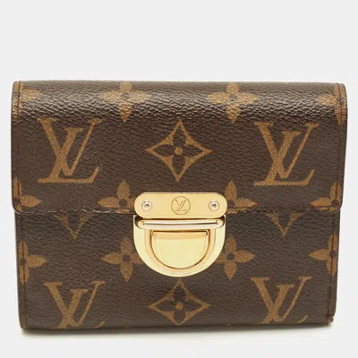 Pre-owned Louis Vuitton Koala Monogram Canvas Compact Wallet In Brown