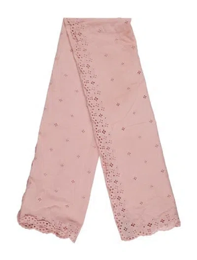Pre-owned Louis Vuitton Lace Pattern Scarf In Pink