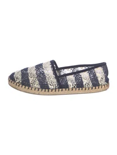 Pre-owned Louis Vuitton Lace Striped Espadrilles In Blue
