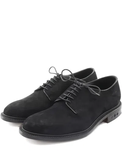 Pre-owned Louis Vuitton Lace-up Suede Derby Shoes In Black
