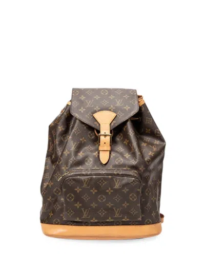 Pre-owned Louis Vuitton Large Montsouris Backpack In Brown