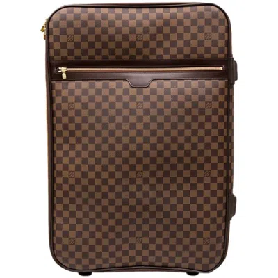 Pre-owned Louis Vuitton Large Pegasus Model Rolling Suitcase In Damier Ebene Canvas In Black