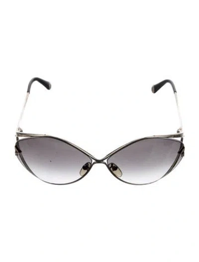 Pre-owned Louis Vuitton Laurel Cat-eye Sunglasses In Metallic/silver