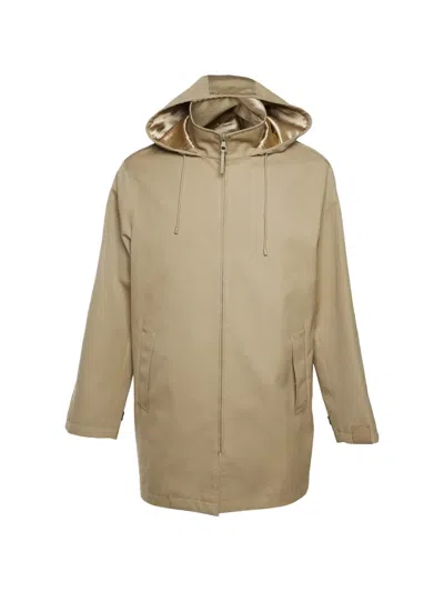 Pre-owned Louis Vuitton Layered Zip-up Parka Coat In Neutrals