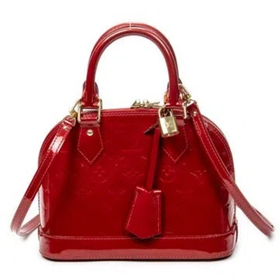 Pre-owned Louis Vuitton Leather Alma In Red