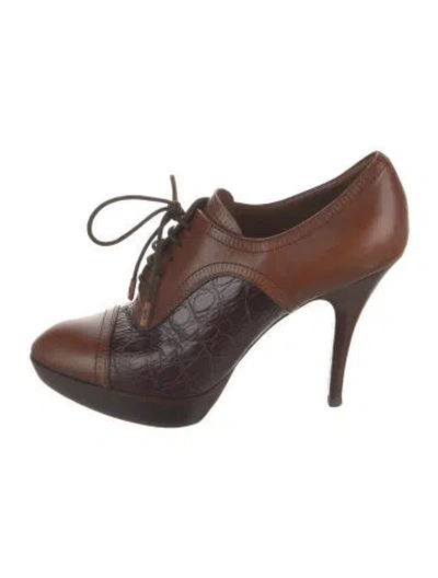 Pre-owned Louis Vuitton Leather Animal Print Pumps In Brown
