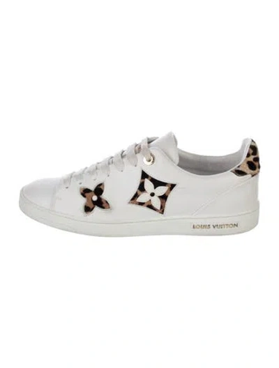 Pre-owned Louis Vuitton Leather Animal Print Sneakers In White