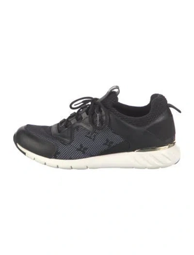 Pre-owned Louis Vuitton Leather Athletic Sneakers In Black