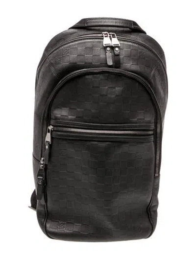 Pre-owned Louis Vuitton Leather Backpack In Black