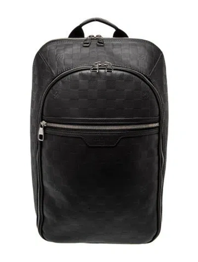 Pre-owned Louis Vuitton Leather Backpack In Black