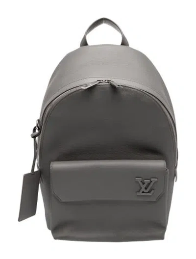 Pre-owned Louis Vuitton Leather Backpack In Gray