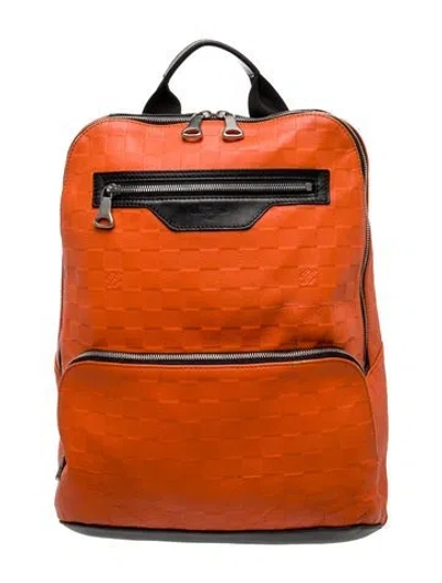 Pre-owned Louis Vuitton Leather Backpack In Orange