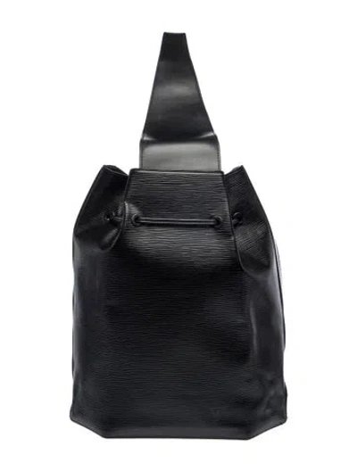 Pre-owned Louis Vuitton Leather Backpack Vintage In Black