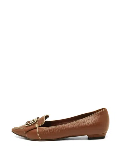 Pre-owned Louis Vuitton Leather Ballet Flats In Brown