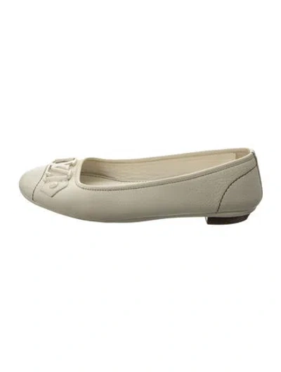Pre-owned Louis Vuitton Leather Ballet Flats In White