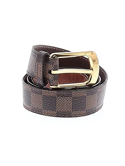 Pre-owned Louis Vuitton Leather Belt In Brown