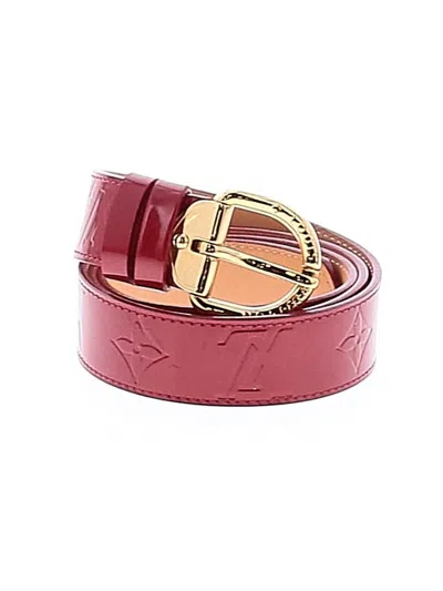 Pre-owned Louis Vuitton Leather Belt In Burgundy