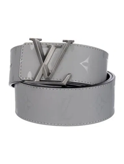Pre-owned Louis Vuitton Leather Belt In Grey