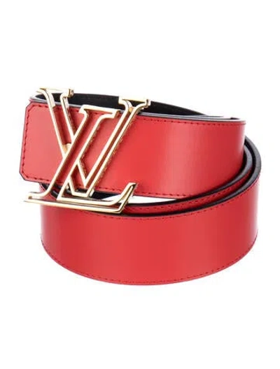 Pre-owned Louis Vuitton Leather Belt In Red