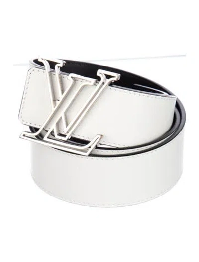 Pre-owned Louis Vuitton Leather Belt In White