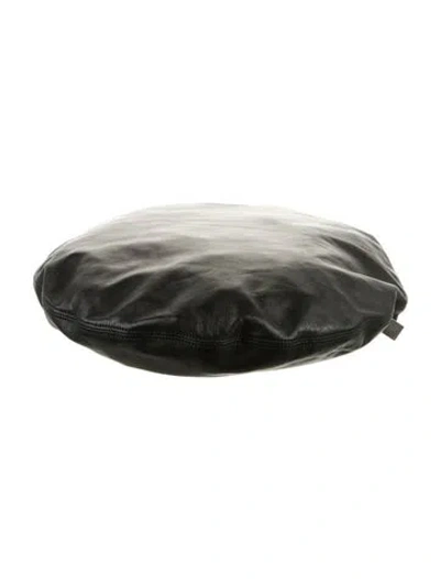 Pre-owned Louis Vuitton Leather Beret In Black