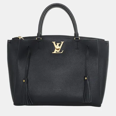 Pre-owned Louis Vuitton Leather Black Lockmeto Tote Bag