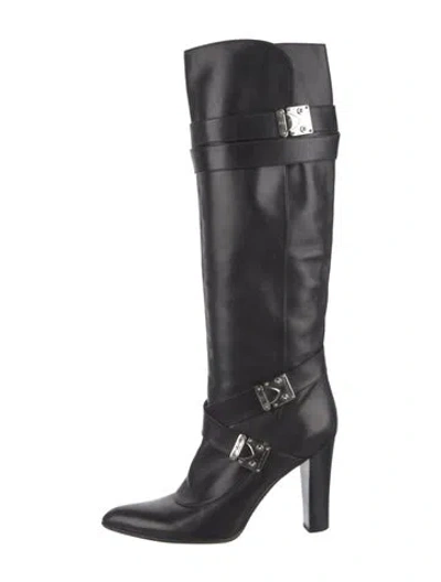 Pre-owned Louis Vuitton Leather Boots In Black