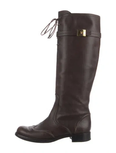 Pre-owned Louis Vuitton Leather Boots In Brown