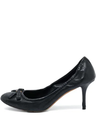 Pre-owned Louis Vuitton Leather Bow-detail Pumps In Black