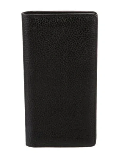 Pre-owned Louis Vuitton Leather Brazza Wallet In Black