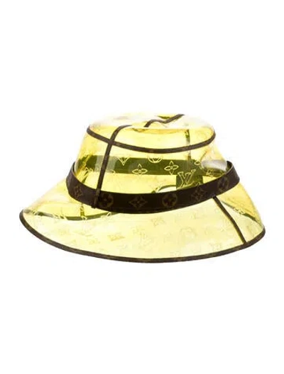 Pre-owned Louis Vuitton Leather Bucket Hat In Yellow