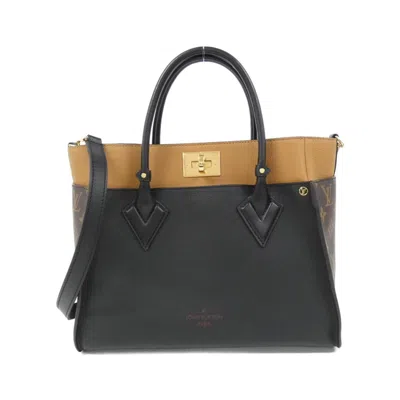 Pre-owned Louis Vuitton Leather Canvas Handbag Shoulder Bag () In Black