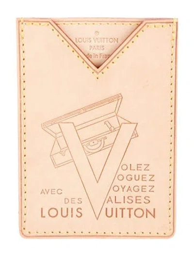 Pre-owned Louis Vuitton Leather Card Case In Neutral