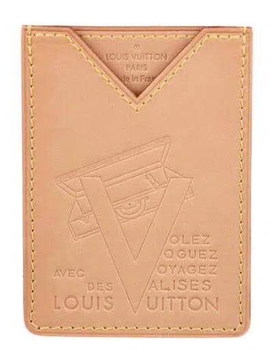 Pre-owned Louis Vuitton Leather Card Case In Neutral