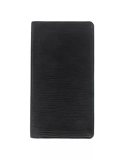 Pre-owned Louis Vuitton Leather Card Holder In Black
