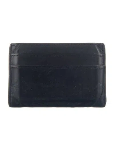 Pre-owned Louis Vuitton Leather Card Holder In Black
