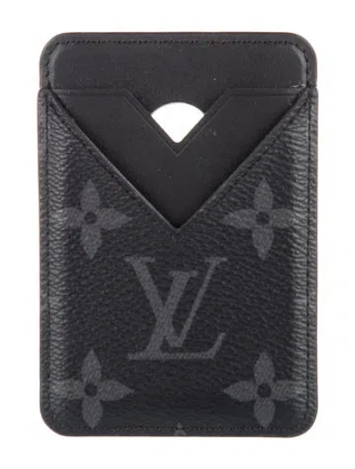 Pre-owned Louis Vuitton Leather Card Holder In Black