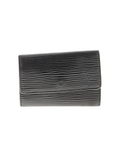 Pre-owned Louis Vuitton Leather Card Holder In Black