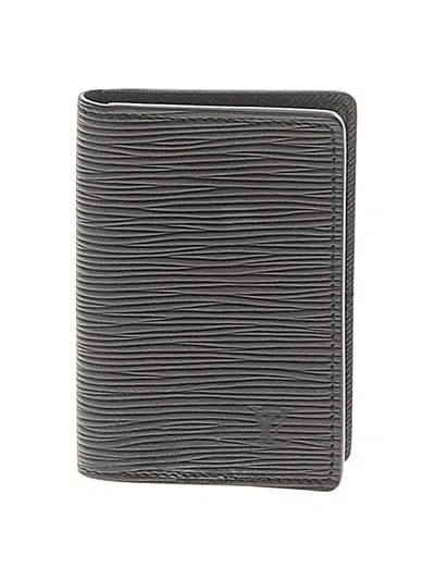 Pre-owned Louis Vuitton Leather Card Holder In Black