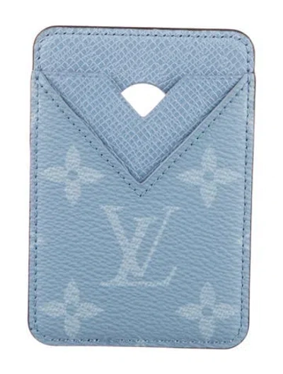 Pre-owned Louis Vuitton Leather Card Holder In Blue