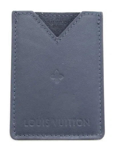 Pre-owned Louis Vuitton Leather Card Holder In Blue