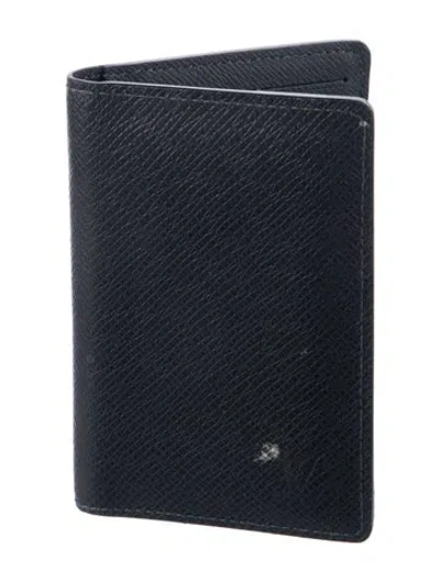 Pre-owned Louis Vuitton Leather Card Holder In Blue
