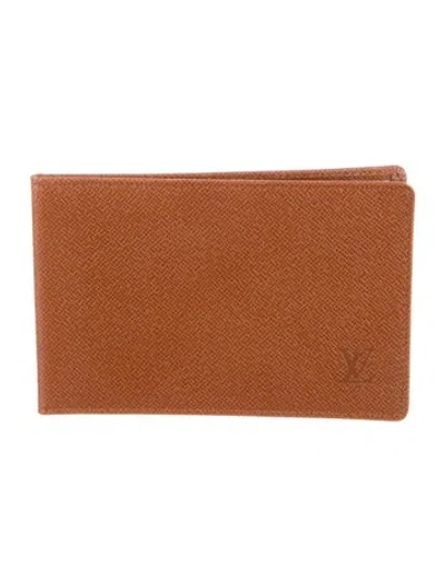 Pre-owned Louis Vuitton Leather Card Holder In Brown