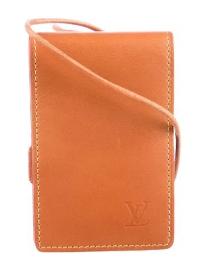 Pre-owned Louis Vuitton Leather Card Holder In Brown