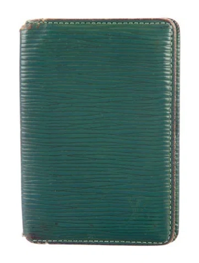 Pre-owned Louis Vuitton Leather Card Holder In Green