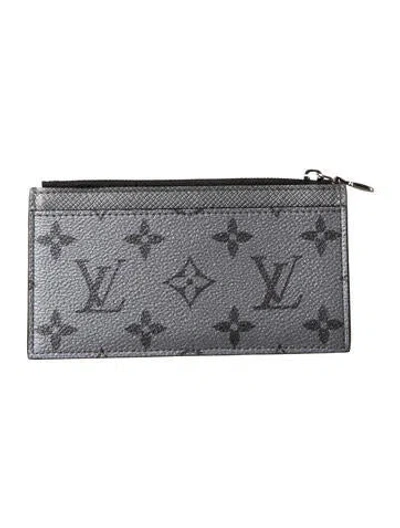 Pre-owned Louis Vuitton Leather Card Holder In Grey