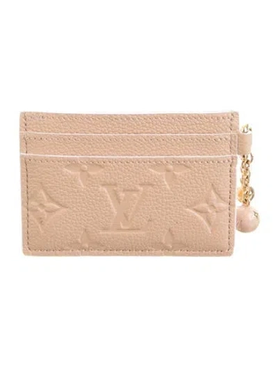 Pre-owned Louis Vuitton Leather Card Holder In Neutrals