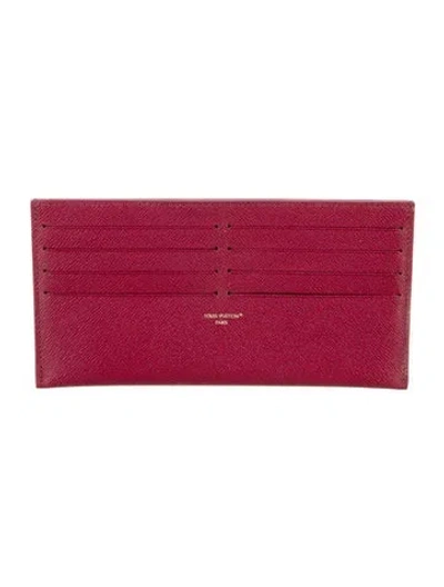 Pre-owned Louis Vuitton Leather Card Holder In Pink